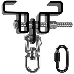Heavy Duty Steel Beam Clamp, Heavy Bag Mount, Punching Bag Hanger Heavy Duty Holder for Boxing, Muay Thai and MMA Training, 360° Swivel Hardware, W/Carabiner Heavy Duty Steel Beam Clamp, Heavy Bag Mount, Punching Bag Hanger Heavy Duty Holder for Boxing, Muay Thai and MMA Training, 360° Swivel Hardware, W/Carabiner