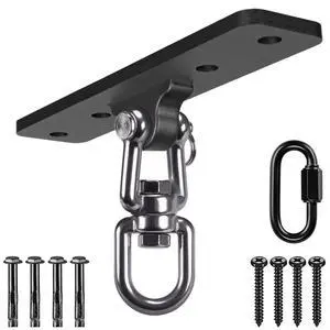 Heavy Bag Hanger, Wall Ceiling Mount Hook 360° Rotation Wood Beam Holder Body Weight Strength Training Systems, Wood Beam Holder with Spring and 1 Carabiner, 5Wood Screws for Wooden Sets Heavy Bag Hanger, Wall Ceiling Mount Hook 360° Rotation Wood Beam Holder Body Weight Strength Training Systems, Wood Beam Holder with Spring and 1 Carabiner, 5Wood Screws for Wooden Sets
