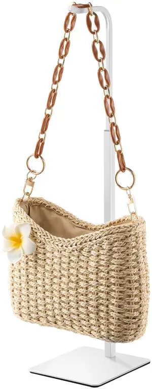 Purse Display Stand, Height-Adjustable Tabletop Handbag Holder, Multi-Use Display Rack and Banner Stand for Happy Birthday Banners, Lanterns and Wreaths, for Home, Retail and Party Use, White Purse Display Stand, Height-Adjustable Tabletop Handbag Holder, Multi-Use Display Rack and Banner Stand for Happy Birthday Banners, Lanterns and Wreaths, for Home, Retail and Party Use, White