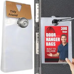 Plastic Door Hanger Bags 300 Pack - 9.5 x 15 In, Clear Door Hanger Bags Plastic Door Hanger Bags 300 Pack - 9.5 x 15 In, Clear Door Hanger Bags