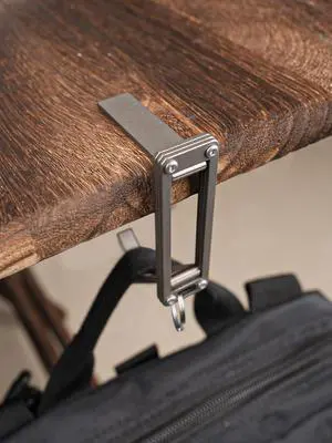 ST5 Titanium Purse Hook for Table Foldable Bag Hanger with Anti-Slip Arm Portable Handbag Holder for Dining, Office, and Travel (Polished) ST5 Titanium Purse Hook for Table Foldable Bag Hanger with Anti-Slip Arm Portable Handbag Holder for Dining, Office, and Travel (Polished)