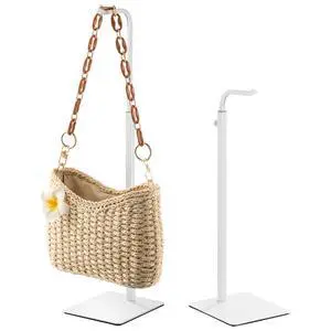 2 Pcs Purse Holder Handbag Display Stand: Hanger Rack Showing Bags, Purses, and Wreath, Adjustable Hook Stand for Tabletop, Closet, Desk, and Retail Use for Vendors, White 2 Pcs Purse Holder Handbag Display Stand: Hanger Rack Showing Bags, Purses, and Wreath, Adjustable Hook Stand for Tabletop, Closet, Desk, and Retail Use for Vendors, White