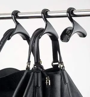 Purse Hanger for Closet - Handbag Organizer Hooks for Hanging Bags & Purses, Protecting Bag Shape & Organizing Space (3 Hangers, Black Plastic) Purse Hanger for Closet - Handbag Organizer Hooks for Hanging Bags & Purses, Protecting Bag Shape & Organizing Space (3 Hangers, Black Plastic)