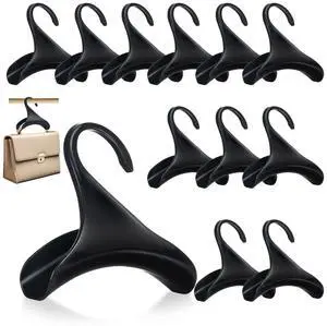 Bag Hanger, 12 Pcs Black Purse Hangers for Closet, Handbag Hangers for Closet, Handbag Organizer Hooks, Bag Organizer Hanging Hooks for Backpacks Satchels Tote Bag Home Storage (Black) Bag Hanger, 12 Pcs Black Purse Hangers for Closet, Handbag Hangers for Closet, Handbag Organizer Hooks, Bag Organizer Hanging Hooks for Backpacks Satchels Tote Bag Home Storage (Black)