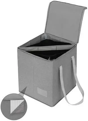 Clothes Hanger Organizer Bag-Rigid Hanger Storage Containers with Lid for Dustproof, Large Sturdy Hanger Caddy Organizer Box with Handle Clothes Hanger Organizer Bag-Rigid Hanger Storage Containers with Lid for Dustproof, Large Sturdy Hanger Caddy Organizer Box with Handle