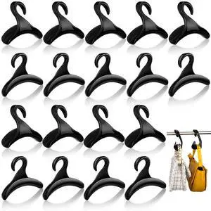 18 Pcs Purse Hanger Hook Acrylic Bag Rack Holder for Bag Hanger Handbag Tote Hook Closet Organizer Storage Over The Closet Rod Backpacks Satchels Crossovers Tote (Black) 18 Pcs Purse Hanger Hook Acrylic Bag Rack Holder for Bag Hanger Handbag Tote Hook Closet Organizer Storage Over The Closet Rod Backpacks Satchels Crossovers Tote (Black)