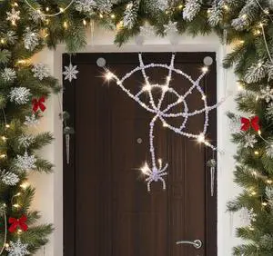 Large Christmas Crystal Spider Decoration Hanging Spiderweb Door Topper Decor Spiderweb Suncatcher with Crystal Spider for Christmas Winter Holiday Decor Gift Large Christmas Crystal Spider Decoration Hanging Spiderweb Door Topper Decor Spiderweb Suncatcher with Crystal Spider for Christmas Winter Holiday Decor Gift