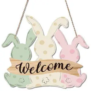 Easter Decorations Door Sign,Wooden Cute Bunny Welcome Easter Door Hanger Easter Door Wreath Hanging Ornament Plaque Rabbit Sign for Farmhouse Home Front Door Porch Wall Window Garden Spring Decor Easter Decorations Door Sign,Wooden Cute Bunny Welcome Easter Door Hanger Easter Door Wreath Hanging Ornament Plaque Rabbit Sign for Farmhouse Home Front Door Porch Wall Window Garden Spring Decor