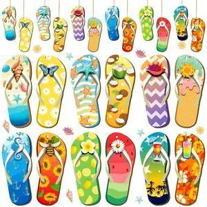 36 Pcs Summer Wood Hanging Ornaments Flip Flop Wooden Chip Hawaii Beach Slippers Hanging Tree Ornament Wood Tags with Ropes for Birthday Tropical Party Anniversary Home Summer Decor 12 Styles 36 Pcs Summer Wood Hanging Ornaments Flip Flop Wooden Chip Hawaii Beach Slippers Hanging Tree Ornament Wood Tags with Ropes for Birthday Tropical Party Anniversary Home Summer Decor 12 Styles