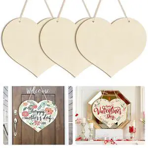 Large Size 12" Wooden Heart Ornaments to Paint, Happy Mothers Day DIY Blank Unfinished Wreaths Front Door Sign Decorations Heart Ornament Door Hanging Sign Plaque Crafts 3PCS Large Size 12" Wooden Heart Ornaments to Paint, Happy Mothers Day DIY Blank Unfinished Wreaths Front Door Sign Decorations Heart Ornament Door Hanging Sign Plaque Crafts 3PCS