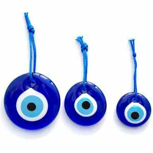 Turkish Blue Evil Eye Wall Hanging Ornament Set of 3 - Turkish Nazar Beads - Ojo Turco - Home Protection Charm - Evil Eye Decor Amulet Turkish Blue Evil Eye Wall Hanging Ornament Set of 3 - Turkish Nazar Beads - Ojo Turco - Home Protection Charm - Evil Eye Decor Amulet