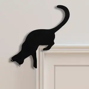 2024 Metal Adorable Cat Door Topper - Halloween Christmas Door Toppers Decor Decoration Sign Frame Kitty Corner Hanging Decorative Wall Vintage Holiday Spooky Ornament (Jumping cat) 2024 Metal Adorable Cat Door Topper - Halloween Christmas Door Toppers Decor Decoration Sign Frame Kitty Corner Hanging Decorative Wall Vintage Holiday Spooky Ornament (Jumping cat)