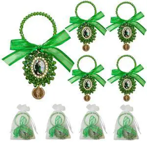 St Benedict Door Hanger Pocket Rosary, 4PCS with Organza Bags, Catholic Gifts, Saint Benedict/Saint Jude/Virgin Mary Medal, Protection Blessing Charm, Home Decor (4Pcs Green Saint Jude) St Benedict Door Hanger Pocket Rosary, 4PCS with Organza Bags, Catholic Gifts, Saint Benedict/Saint Jude/Virgin Mary Medal, Protection Blessing Charm, Home Decor (4Pcs Green Saint Jude)