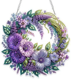 Spring Diamond Art Hanging Kit for Adults, DIY Diamonds Painting Door Hanging Board Kit, Special Crystal Diamond Art Painting Pendant Ornament (Flower Wreath) Spring Diamond Art Hanging Kit for Adults, DIY Diamonds Painting Door Hanging Board Kit, Special Crystal Diamond Art Painting Pendant Ornament (Flower Wreath)