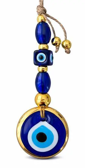 2.3" Turkish Evil Eye Decor Ornament Gold - Evil Eye Wall Hanging in a Box - Home Protection Charm Evil Eye Wall Decor - Turkish Nazar Amulet 2.3" Turkish Evil Eye Decor Ornament Gold - Evil Eye Wall Hanging in a Box - Home Protection Charm Evil Eye Wall Decor - Turkish Nazar Amulet