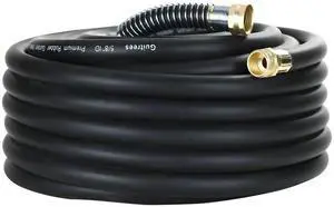 50FT 5/8 Heavy Duty Rubber Garden Hose - 300psi Working, 1000psi Burst - Hot/Cold Water - Five-Layered Braiding for Durability - Versatile for Gardening, Agriculture, Construction(Black) 50FT 5/8 Heavy Duty Rubber Garden Hose - 300psi Working, 1000psi Burst - Hot/Cold Water - Five-Layered Braiding for Durability - Versatile for Gardening, Agriculture, Construction(Black)