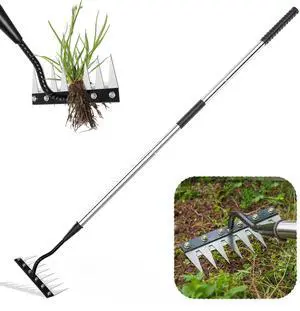 Iron Weeding Rake with Long Handle 2.0, Upgraded 8 Teeths Garden Weed Puller Tool Heavy Duty Gardening Tool for Lawn, Flower Beds & Soil Aeration Iron Weeding Rake with Long Handle 2.0, Upgraded 8 Teeths Garden Weed Puller Tool Heavy Duty Gardening Tool for Lawn, Flower Beds & Soil Aeration