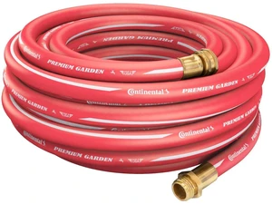 Premium Garden Red Heavy Duty Hot Water Garden Hose, 5/8in Inside Diameter x 100ft Length, Male x Female Garden Hose Thread