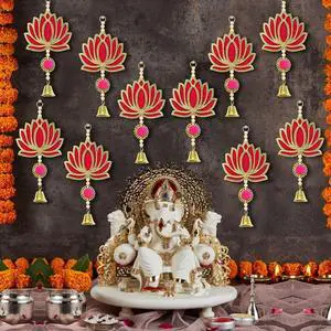 Lotus Backdrop Hanging Pooja Decor | Plastic, 9 Inch | Set of 10 | Indian Pooja Decorations for Home, Navratri, Wedding | Puja Decoration for Home, Wedding Decorations Lotus Backdrop Hanging Pooja Decor | Plastic, 9 Inch | Set of 10 | Indian Pooja Decorations for Home, Navratri, Wedding | Puja Decoration for Home, Wedding Decorations