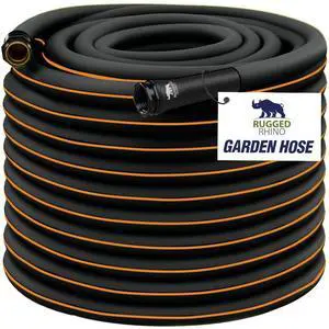 Heavy Duty Garden Hose 25ft x 5/8in, Anti-Kink and Leakproof, Durable 4-Layer Construction, 500 PSI Burst, All Weather Outdoor Watering for Lawn, Garden, Flowers, Black and Orange Heavy Duty Garden Hose 25ft x 5/8in, Anti-Kink and Leakproof, Durable 4-Layer Construction, 500 PSI Burst, All Weather Outdoor Watering for Lawn, Garden, Flowers, Black and Orange