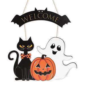 Halloween Decoration Wooden Ghost Door Halloween Wreath for Front Door Sign Wall Signs Decor, Pumpkin Black Cat Wreaths Sign Hanging for Home Wall Decor Outdoor Indoor Farmhouse Party Supply Halloween Decoration Wooden Ghost Door Halloween Wreath for Front Door Sign Wall Signs Decor, Pumpkin Black Cat Wreaths Sign Hanging for Home Wall Decor Outdoor Indoor Farmhouse Party Supply