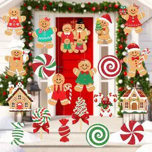 20 Pcs Gingerbread Christmas Decorations Outdoor Large Gingerbread Hanging Xmas Candy Ginger Bread House Decor Double Sided Printing Sign for Tree Yard Porch Office Home Holiday Outside Indoor Merry 20 Pcs Gingerbread Christmas Decorations Outdoor Large Gingerbread Hanging Xmas Candy Ginger Bread House Decor Double Sided Printing Sign for Tree Yard Porch Office Home Holiday Outside Indoor Merry
