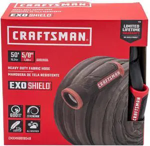 ExoShield Heavy-Duty Fabric Hose - Industrial-Grade Lightweight Garden Hose, 50 Feet x 5/8 Inch ExoShield Heavy-Duty Fabric Hose - Industrial-Grade Lightweight Garden Hose, 50 Feet x 5/8 Inch