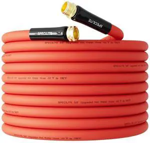 5/8" Hot/Cold Rubber Garden Water Hose 50 ft, -50-190, 200psi Working, 600psi Burst, Flexible & Lightweight With 3/4" Brass Fittings for Yard, Outdoor, Farm, Agriculture, Construction, Red 5/8" Hot/Cold Rubber Garden Water Hose 50 ft, -50-190, 200psi Working, 600psi Burst, Flexible & Lightweight With 3/4" Brass Fittings for Yard, Outdoor, Farm, Agriculture, Construction, Red