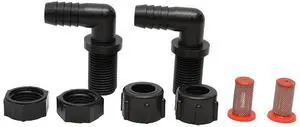 Polypropylene Elbow Nozzle Body Kit - 11/16" MPS x 1/2" HB, 2 Pack Polypropylene Elbow Nozzle Body Kit - 11/16" MPS x 1/2" HB, 2 Pack