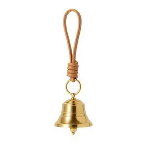 Brass Hanging Bell for Door Knob, Vintage Gold Door Hanger Bell on Leather Rope, Small Entry Doorbell Chime for Front Door, Home Shop Garden & Christmas Decor (1) Brass Hanging Bell for Door Knob, Vintage Gold Door Hanger Bell on Leather Rope, Small Entry Doorbell Chime for Front Door, Home Shop Garden & Christmas Decor (1)