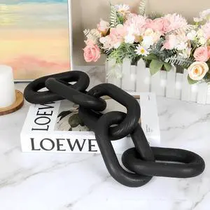 Wooden Decorative Chain Link Ornament Black Hanging Home Decor Rustic Farmhouse Decor for Coffee Table Black Table Decor and Wood Home Decor Chain Decorative Tray Wooden Decorative Chain Link Ornament Black Hanging Home Decor Rustic Farmhouse Decor for Coffee Table Black Table Decor and Wood Home Decor Chain Decorative Tray