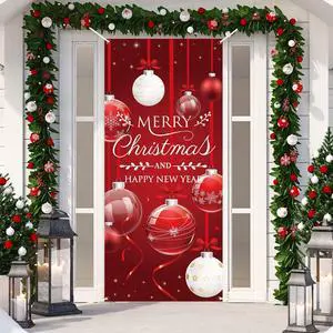 Christmas Door Cover Decorations Xmas Tree Ornament Ball Hanging Wall Decoration Sign Front Door or Indoor Home Decor for Merry Christmas Party Supplies 35.4×78 Inch Christmas Door Cover Decorations Xmas Tree Ornament Ball Hanging Wall Decoration Sign Front Door or Indoor Home Decor for Merry Christmas Party Supplies 35.4×78 Inch