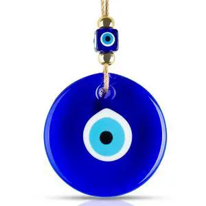X-Large Evil Eye Wall Decor 5.2'' Blue Glass Turkish Greek Nazar Amulet Good Luck & Protection Charm - Handmade Hanging Ornament for Home,Office, Garden, Door - Ojo Turco X-Large Evil Eye Wall Decor 5.2'' Blue Glass Turkish Greek Nazar Amulet Good Luck & Protection Charm - Handmade Hanging Ornament for Home,Office, Garden, Door - Ojo Turco