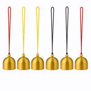6 Pack Mini Brass Hanging Bells, 1.49 Inch Gold Jingle Bells with Red Black Yellow Cords, Christmas Tree Ornaments, Door & Window Wind Chimes, Pet Collar Bells 6 Pack Mini Brass Hanging Bells, 1.49 Inch Gold Jingle Bells with Red Black Yellow Cords, Christmas Tree Ornaments, Door & Window Wind Chimes, Pet Collar Bells
