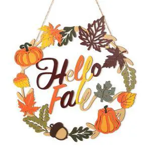 Fall Decoration Hello Fall Wreaths for Front Door, Wooden Welcome Maple Leaf Pumpkin Door Sign Ornament, Wood Farmhouse Wooden Hanging for Autumn Harvest Home Halloween Decoration Fall Decoration Hello Fall Wreaths for Front Door, Wooden Welcome Maple Leaf Pumpkin Door Sign Ornament, Wood Farmhouse Wooden Hanging for Autumn Harvest Home Halloween Decoration