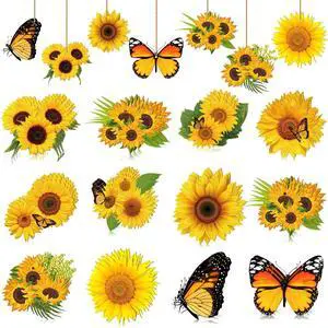 36 Pcs Sunflower Tree Decorations Summer Wooden Ornaments Spring Yellow Flower Butterfly Hanging Ornament Summer Sunflower Wood Pendant with Rope for Small Tree Home Party Decor 36 Pcs Sunflower Tree Decorations Summer Wooden Ornaments Spring Yellow Flower Butterfly Hanging Ornament Summer Sunflower Wood Pendant with Rope for Small Tree Home Party Decor