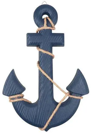 13" Nautical Wooden Anchor with Rope Nautical Beach Wood Anchor Wall Art Decor Door Hanging Ornament Beach Theme Home Decoration (Blue) 13" Nautical Wooden Anchor with Rope Nautical Beach Wood Anchor Wall Art Decor Door Hanging Ornament Beach Theme Home Decoration (Blue)