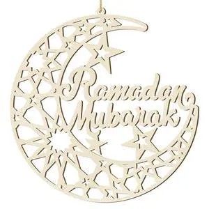 Ramadan Decorations Eid Mubarak Wreath Door Sign Wooden Hanging Signs, Kareem Hollow Ornament Moon and Stars, Moon Shape Ramadan Mubarak Party Wood Wall Hanger for Islamic Muslim Home Decor Ramadan Decorations Eid Mubarak Wreath Door Sign Wooden Hanging Signs, Kareem Hollow Ornament Moon and Stars, Moon Shape Ramadan Mubarak Party Wood Wall Hanger for Islamic Muslim Home Decor