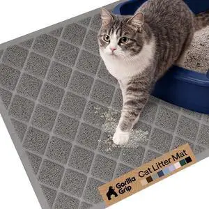 Cat Litter Box Mat, Cushioned Coil Mesh Litter Trapping Mats, Scatter Control Supplies for Less Mess, Phthalate Free, Ultra Deep Catch Grooves, Rinse or Vacuum to Clean, 24x17 Gray Cat Litter Box Mat, Cushioned Coil Mesh Litter Trapping Mats, Scatter Control Supplies for Less Mess, Phthalate Free, Ultra Deep Catch Grooves, Rinse or Vacuum to Clean, 24x17 Gray