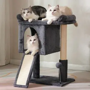 Small Cat Tree 28Cat Tower with Top Large Bed 20x13-Dark Grey Small Cat Tree 28Cat Tower with Top Large Bed 20x13-Dark Grey