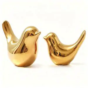 Gold Home Decor Small Birds Statues Modern Style Decorative Ornaments for Living Room Decor, Bedroom, Office Desktop, Cabinets (2Pcs Gold Birds) Gold Home Decor Small Birds Statues Modern Style Decorative Ornaments for Living Room Decor, Bedroom, Office Desktop, Cabinets (2Pcs Gold Birds)