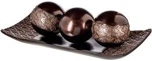 Dublin Brown Tray and Ball Set - Living Room, Entry Table Decor Centerpiece Table Decorations - Decorative Tray for Dining Room, Accent Decor Bowl for House Decoration Dublin Brown Tray and Ball Set - Living Room, Entry Table Decor Centerpiece Table Decorations - Decorative Tray for Dining Room, Accent Decor Bowl for House Decoration