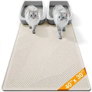 Cat Litter Box Mat - XL Extra Large Size 40 x 30 in, Water Proof, Kitty Litter Trapping Mat, Easy to Clean, Scatter Control, Odorless, Pet Supplies for Indoor Cats, Warm Beige Cat Litter Box Mat - XL Extra Large Size 40 x 30 in, Water Proof, Kitty Litter Trapping Mat, Easy to Clean, Scatter Control, Odorless, Pet Supplies for Indoor Cats, Warm Beige