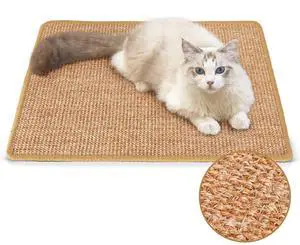 Cat Scratcher Mat, 23.6 X 15.7 Inch Natural Sisal Cat Scratch Mats, Horizontal Cat Floor Scratching Pad Rug with Sticky Tapes, Protect Couch and Carpets Cat Scratcher Mat, 23.6 X 15.7 Inch Natural Sisal Cat Scratch Mats, Horizontal Cat Floor Scratching Pad Rug with Sticky Tapes, Protect Couch and Carpets