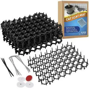 12 Pack Cat Deterrent Mat, 6 x 8 in Scat Mat with Spikes, Keep Cats Away from Plants, Indoor Furniture & Outdoor Garden Fence Pet Repellent Barrier 12 Pack Cat Deterrent Mat, 6 x 8 in Scat Mat with Spikes, Keep Cats Away from Plants, Indoor Furniture & Outdoor Garden Fence Pet Repellent Barrier