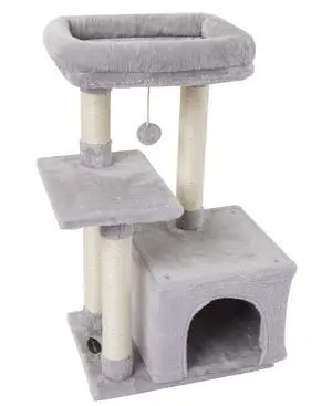 Cute Cat Tree Kitten Cat Tower for Indoor Cat Condo Sisal Scratching Posts with Jump Platform Cat Furniture Activity Center Play House Grey Cute Cat Tree Kitten Cat Tower for Indoor Cat Condo Sisal Scratching Posts with Jump Platform Cat Furniture Activity Center Play House Grey