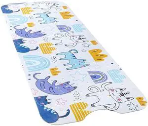 Bath and Shower Safety Mats 40x16 inch, Non Slip with Suction Cups for Bathroom Stall and Tub Floor, Extra Large and Machine Washable, Drain Holes Keep Bathtub Clean, Colored Cats Bath and Shower Safety Mats 40x16 inch, Non Slip with Suction Cups for Bathroom Stall and Tub Floor, Extra Large and Machine Washable, Drain Holes Keep Bathtub Clean, Colored Cats