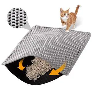 Cat Litter Mat, 30x24 Inch Double Layer Litters Box Mat, Waterproof Cat Mat for Litter Box(Gray) Cat Litter Mat, 30x24 Inch Double Layer Litters Box Mat, Waterproof Cat Mat for Litter Box(Gray)