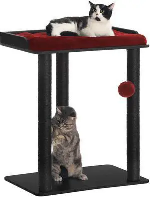 26.7in Large Cat Tree Tower Condo, Cat Scratch Posts for Indoor Cats, Big Plate, Three 23.6in Full Sisal Scratching Posts, Black&Red 26.7in Large Cat Tree Tower Condo, Cat Scratch Posts for Indoor Cats, Big Plate, Three 23.6in Full Sisal Scratching Posts, Black&Red