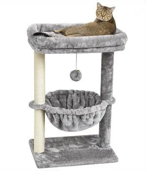 Small Cat Tree for Indoor Cats, Activity Cat Tower with Scratching Post for Kittens, Cat Bed & Furniture with Basket & Hanging Ball for Play Rest Small Cat Tree for Indoor Cats, Activity Cat Tower with Scratching Post for Kittens, Cat Bed & Furniture with Basket & Hanging Ball for Play Rest
